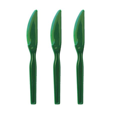 Cubierto plástico. Cuchillo verde 10u
